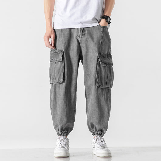 Pantalón Cargo Denim con Múltiples Bolsillos - Image 4