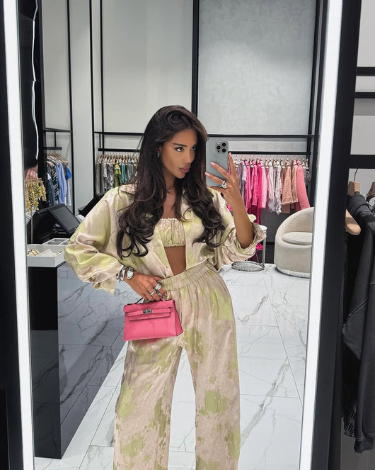 Conjunto de 3 Piezas: Camisa Manga Larga con Solapa, Top Tubo y Pantalón Ancho - Image 20