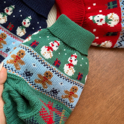 Suéter Navideño para Mascotas - Diseño Muñeco de Nieve y Jengibre - Image 16