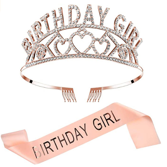 Corona Diamante Brillante para Fiesta de Cumpleaños - Set de Diadema Decorativa para Prom
