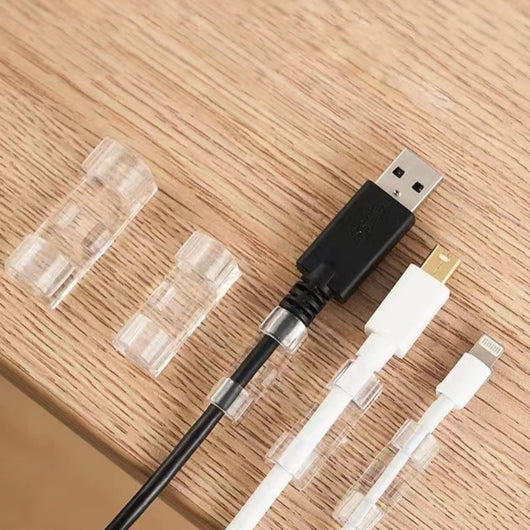 Organizador de Cables Adhesivo sin Perforación con Clips de Sujeción