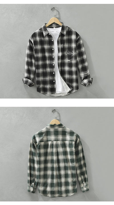 Camisa Cuadriculada Suelta y Cómoda para Hombre - Image 9