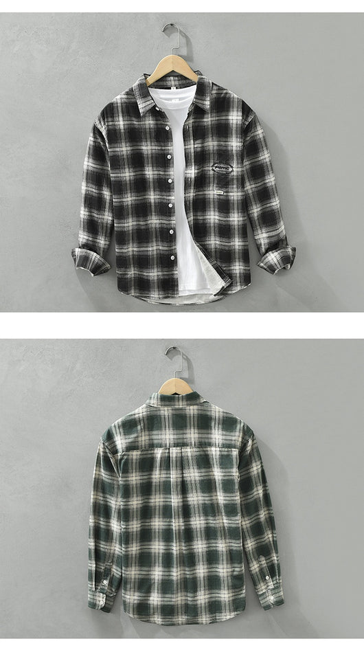 Camisa Cuadriculada Suelta y Cómoda para Hombre - Image 9