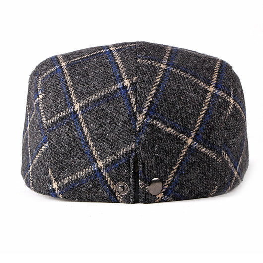Boina Escocesa Retro Británica de Lana para Hombre - Diseño Cuadriculado Casual - Image 5
