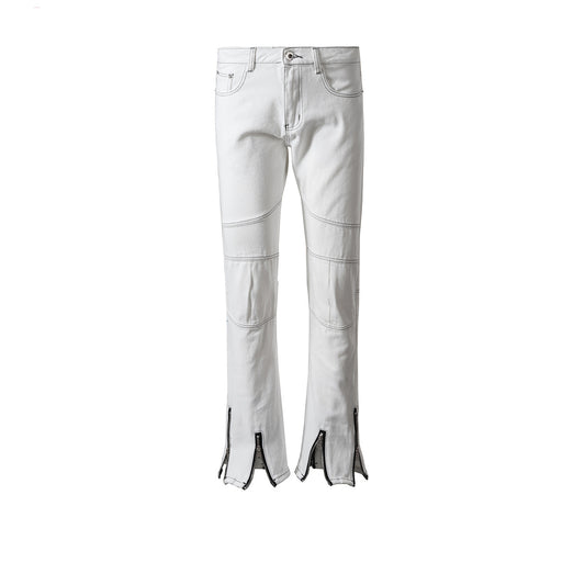 Pantalones Blancos con Costura Decorativa para Hombre y Mujer