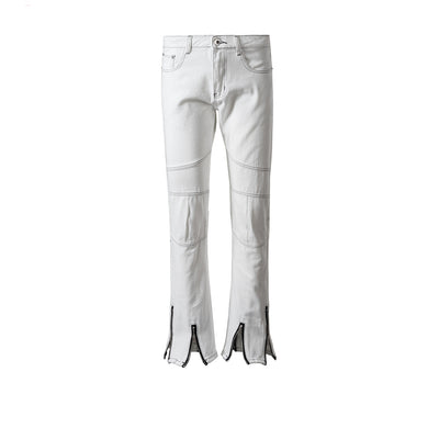 Pantalones Blancos con Costura Decorativa para Hombre y Mujer