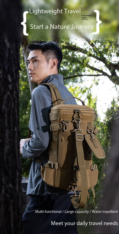 Mochila de Pesca Táctica con Múltiples Compartimentos y Sistema MOLLE - Image 6