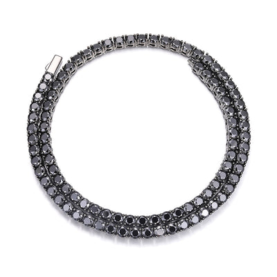 Cadena de Tenis Plata S925 Moissanita Negra - Collar Hip Hop para Hombre - Image 12