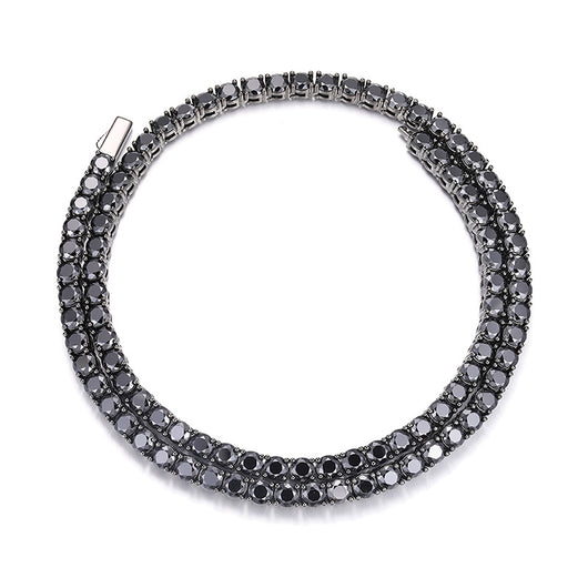 Cadena de Tenis Plata S925 Moissanita Negra - Collar Hip Hop para Hombre - Image 12