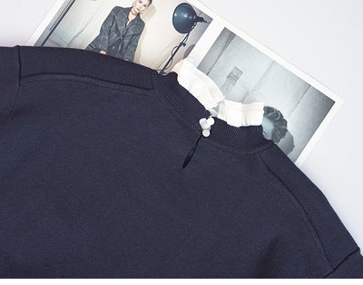 Suéter Holgado para Mujer con Cuello Alzado y Efecto Dos Piezas - Image 27