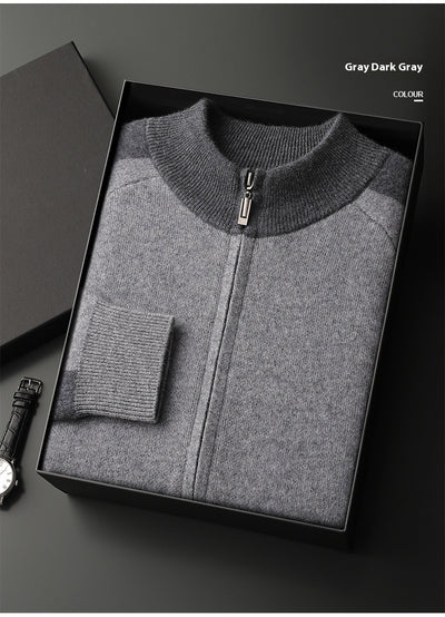 Cardigan de Cuello Alto Grueso con Cierre para Hombre - Suéter Deportivo de Cachemira - Image 18