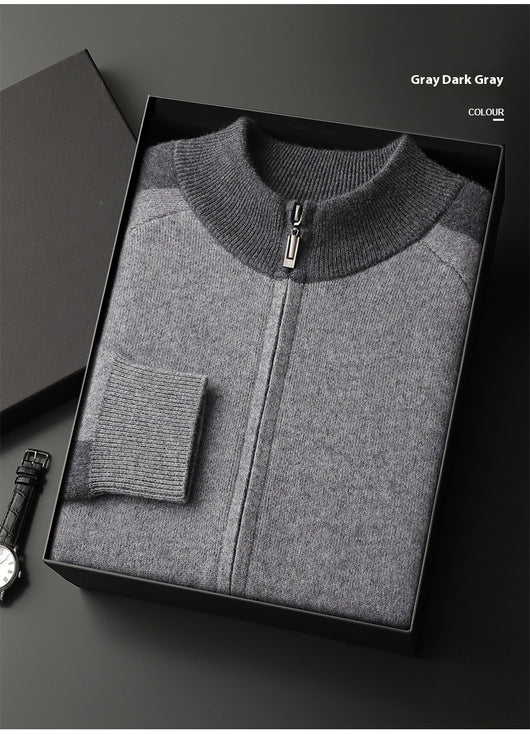 Cardigan de Cuello Alto Grueso con Cierre para Hombre - Suéter Deportivo de Cachemira - Image 18