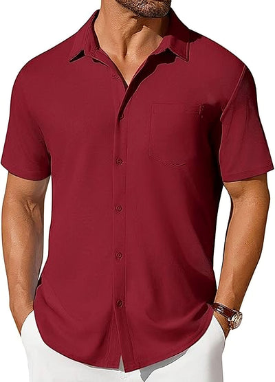 Camisa Casual de Manga Corta Resistente a Arrugas para Hombre - Image 13