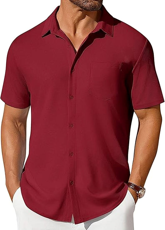 Camisa Casual de Manga Corta Resistente a Arrugas para Hombre - Image 13