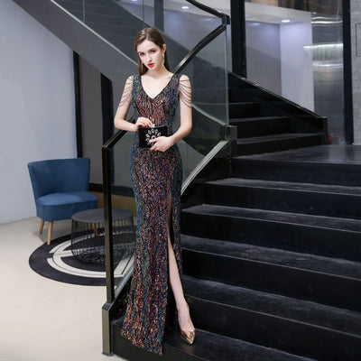 Vestido de Novia Sirena Ajustado con Lentejuelas para Dama - Image 12