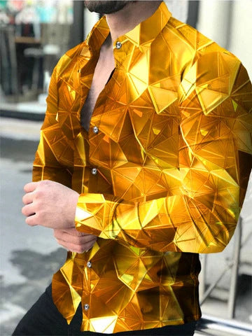 Camisa Casual Estampada de Manga Larga para Hombre - Image 4