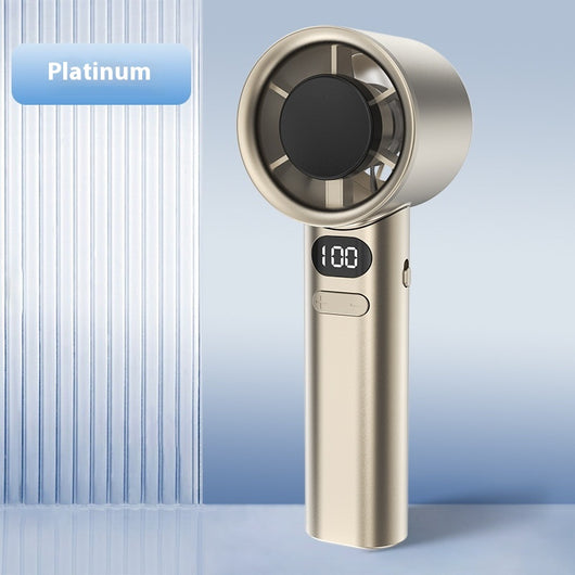 Starry Gray handheld fan with a digital display showing '100' and control buttons, featuring a sleek, modern design. - Image 8
