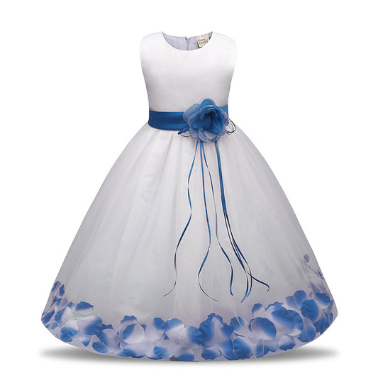 Vestido de Princesa Infantil con Malla Floral - Image 2