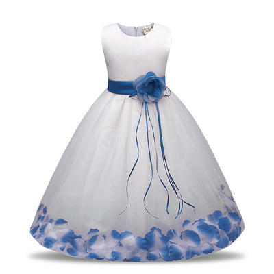 Vestido de Princesa Infantil con Malla Floral - Image 2