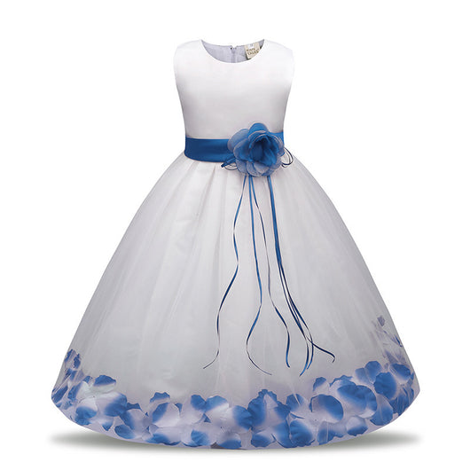 Vestido de Princesa Infantil con Malla Floral - Image 2