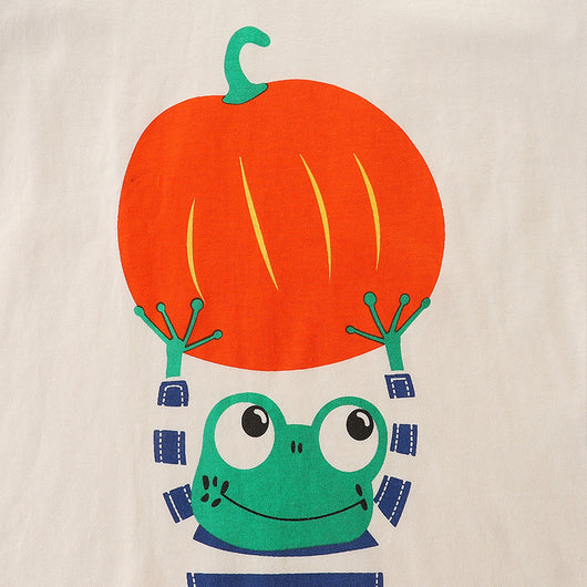 Playera Cuello Redondo Estampado Calabaza Halloween Otoño Europeo Americano - Image 4