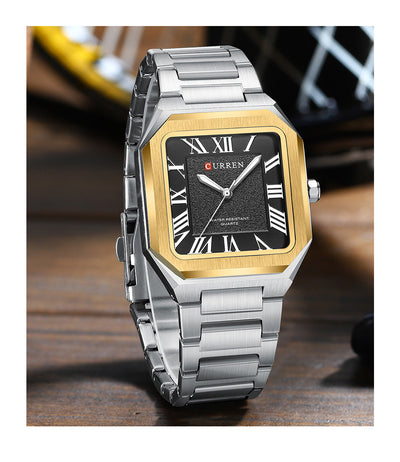 Reloj de Cuarzo Impermeable para Hombre con Números Romanos y Correa de Acero Inoxidable - Image 16
