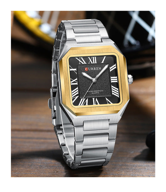 Reloj de Cuarzo Impermeable para Hombre con Números Romanos y Correa de Acero Inoxidable - Image 16