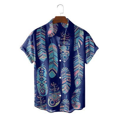 Camisa Suelta de Plumas para Hombre - Estilo Vacaciones Playa - Image 5
