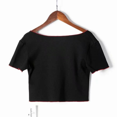 Blusa Corta con Nudo Frontal y Escote en V - Image 19