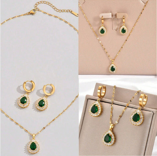 Conjunto de Joyería Jade Blanco Estilo Hong Kong Retro - Collar y Aretes Versátiles - Image 10