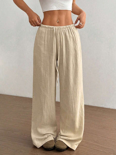 Pantalones Casuales para Mujer con Cintura Ajustable y Detalles de Cordones - Image 7