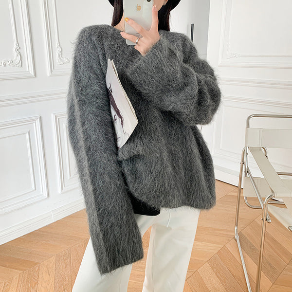 Suéter de Cuello Redondo en Lana de Alpaca Premium