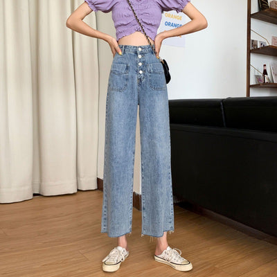 Pantalones Vaqueros Rectos Cintura Alta Holgados para Mujer - Image 7