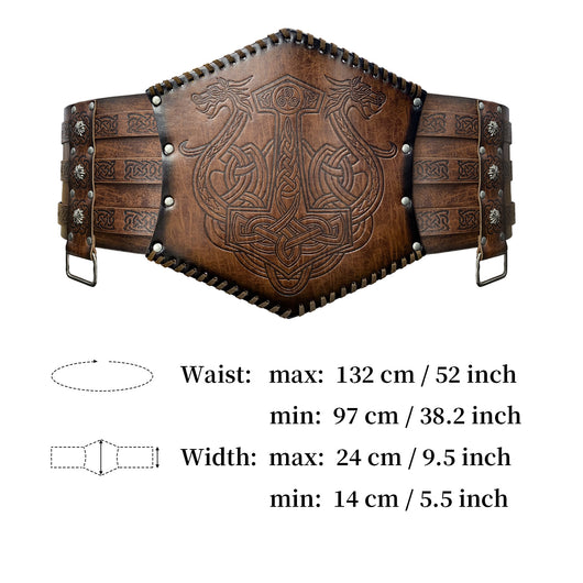 Cinturón Ancho Estilo Vikingo Nórdico con Relieve - Image 17