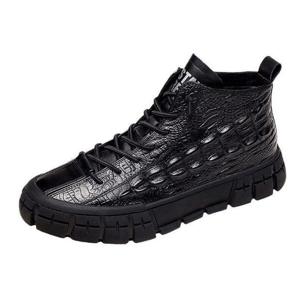 Zapatos Casuales de Cuero para Hombre - Estilo Alto y Medio