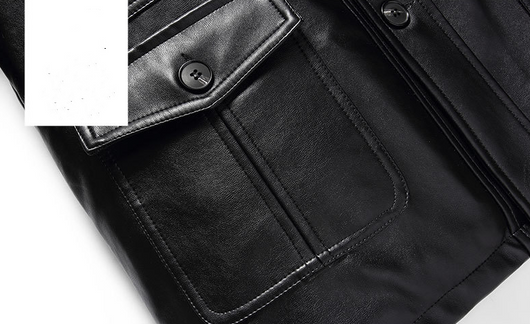 Abrigo de Cuero PU con Cuello de Piel para Hombre Maduro - Image 15