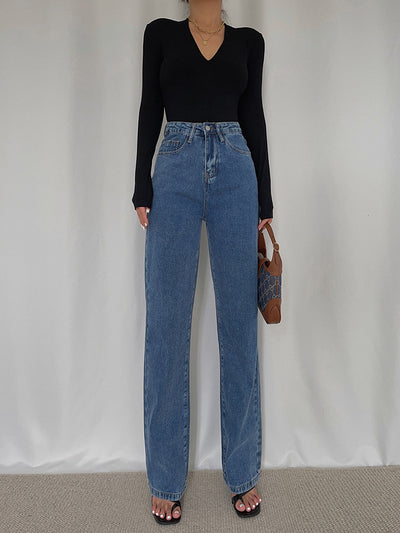 Jeans Talle Alto Efecto Drapeado para Mujer - Colección Otoño - Image 3