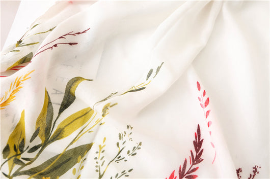 Pañuelo Vintage Étnico Floral de Algodón y Lino con Flecos - Image 14