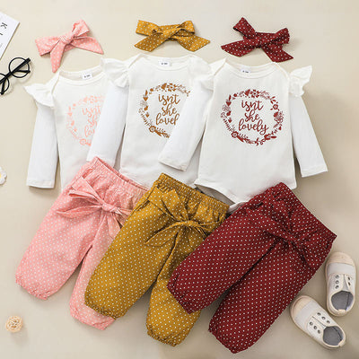 Conjunto de 3 Piezas de Ropa Infantil Estilo Europeo - Blusa y Pantalón Largo para Niñas