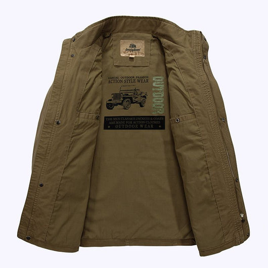 Chaqueta Casual Hombre Cuello Mao Bolsillos Múltiples - Image 4
