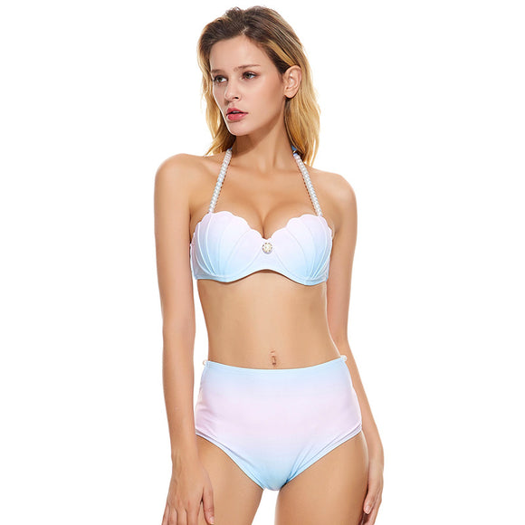 Pantalones Cintura Alta con Efecto Degradado y Recogido Reforzado