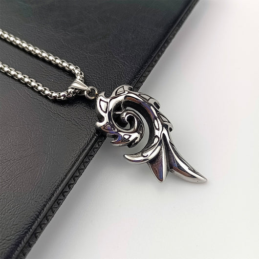 Collar Colgante Fénix de Fuego en Acero Titanio para Hombre - Image 8