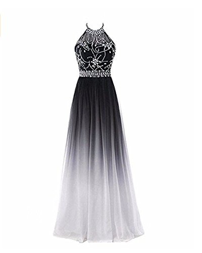 Vestido de Noche Elegante con Gradiente y Escote Halter - Image 6