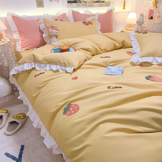 Juego de Cama Infantil 4 Piezas Estilo Princesa con Corazones - Image 21