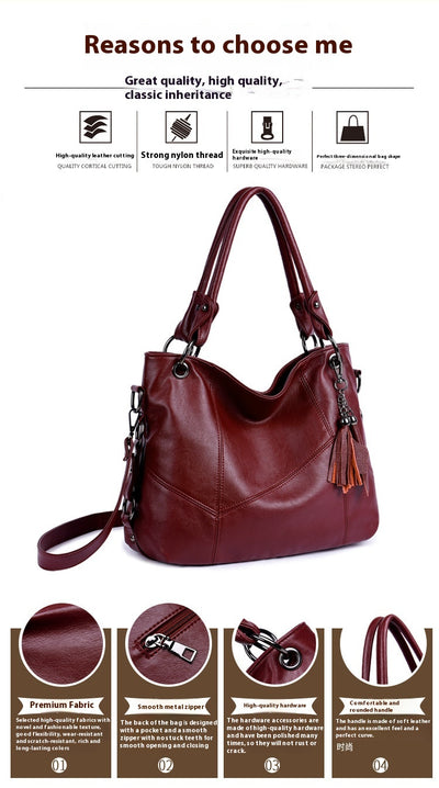 Bolso Bandolera de Cuero PU con Detalles de Costura y Borlas para Mujer - Image 37