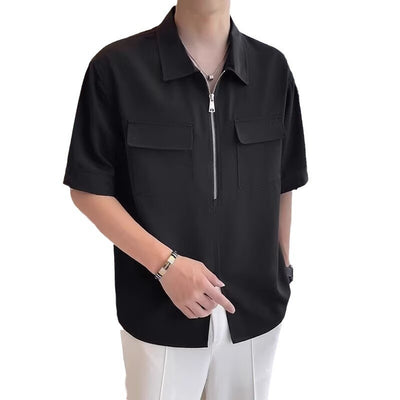 Camisa de Trabajo Manga Corta con Cierre Medio para Hombre - Image 5