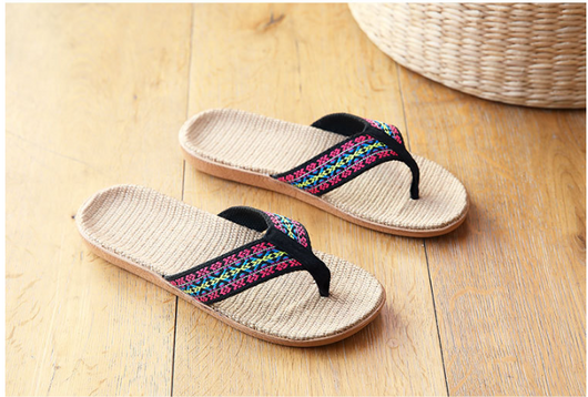 Pantuflas de Lino para el Hogar con Suela Antideslizante - Image 6