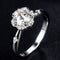 Anillo de Plata 925 Flor Diamante Roto Moissanita para Propuesta de Matrimonio