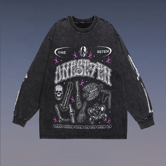 Remera Manga Larga Efecto Desgastado