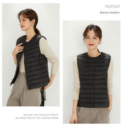 Chaleco Acolchado Ligero para Mujer - Cuello Redondo Cálido y Versátil - Image 32